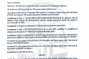 Liste des candidats admissibles – IUATIF